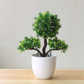 Artificial Bonsai Plant in Pot – Plastic Decorative Flower for Home & Office Desk Decor
