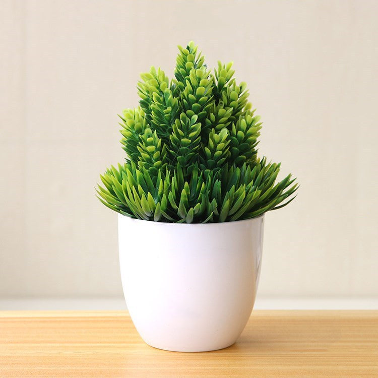 Artificial Bonsai Plant in Pot – Plastic Decorative Flower for Home & Office Desk Decor
