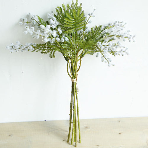 Artificial Acacia Flower Branch – Silk Faux Floral Stem for Home Decor