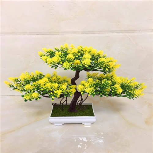 Artificial Bonsai Plant in Pot – Plastic Decorative Flower for Home & Office Desk Decor