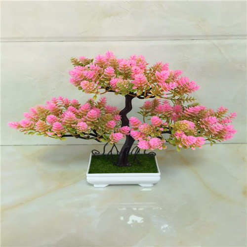 Artificial Bonsai Plant in Pot – Plastic Decorative Flower for Home & Office Desk Decor