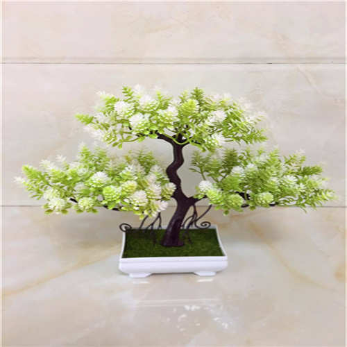 Artificial Bonsai Plant in Pot – Plastic Decorative Flower for Home & Office Desk Decor