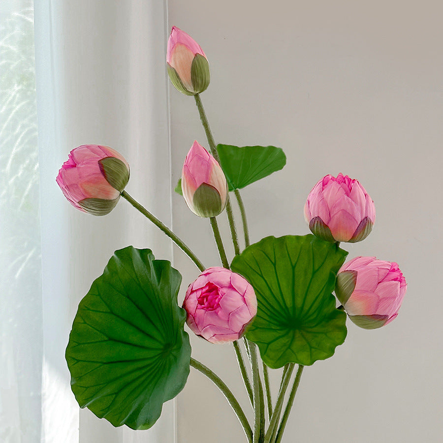 Artificial Lotus Flower & Seed Pod – Silk Faux Floral for Home, Pond & Wedding Decor