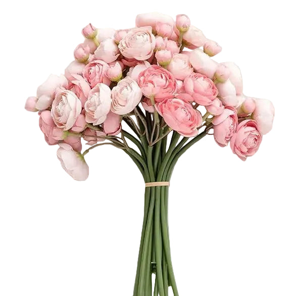 24 Head Tea Rose Camellia Artificial Silk Flowers for Wedding Hall and Home Decoration Set of 6