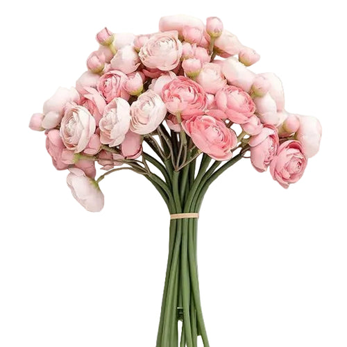 24 Head Tea Rose Camellia Artificial Silk Flowers for Wedding Hall and Home Decoration Set of 6