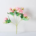 Korean Silk Hand Holding Flower Bouquet – 5 Spring Peonies Artificial Wedding & Home Decoration Bouquet (31cm)