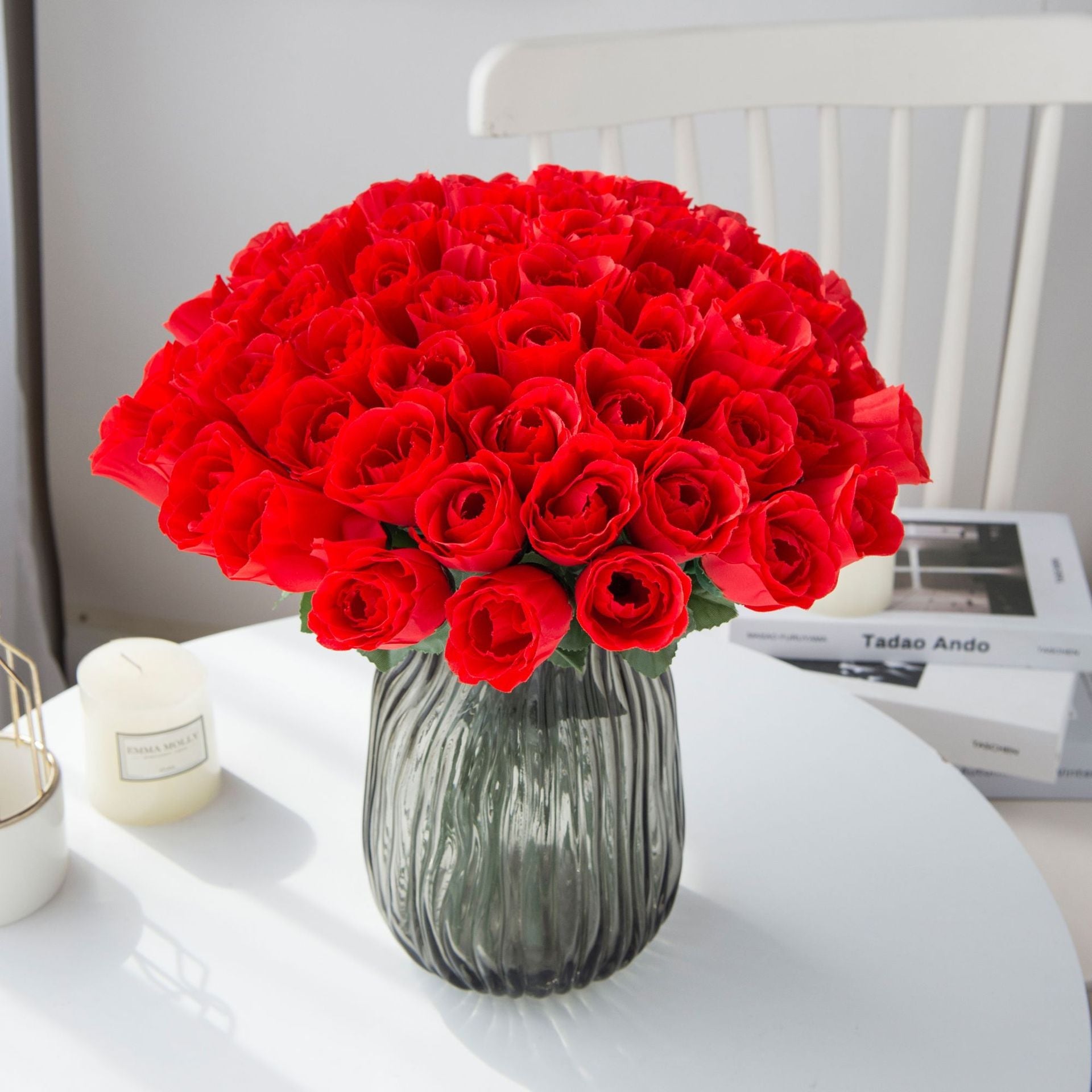 Artificial Silk Rose Flower Stem – Faux Floral Decor for Wedding & Home (36cm)
