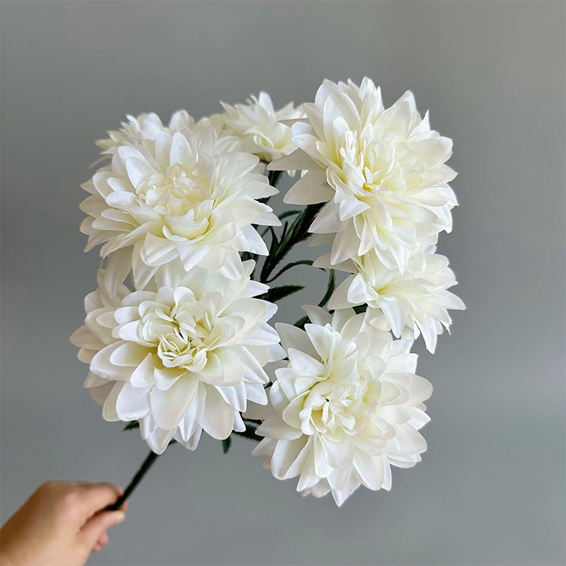 Artificial Dahlia Flower Bouquet – Silk Rose & Peony Arrangement for Desktop & Home Decor