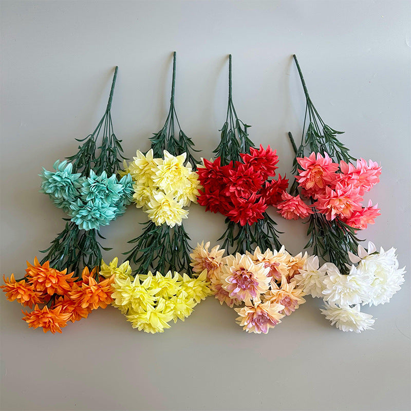 Artificial Dahlia Flower Bouquet – Silk Rose & Peony Arrangement for Desktop & Home Decor