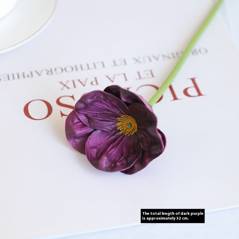 Mini Artificial Poppy Flower Stem – PU Faux Floral for Wedding, Home & Event Decor