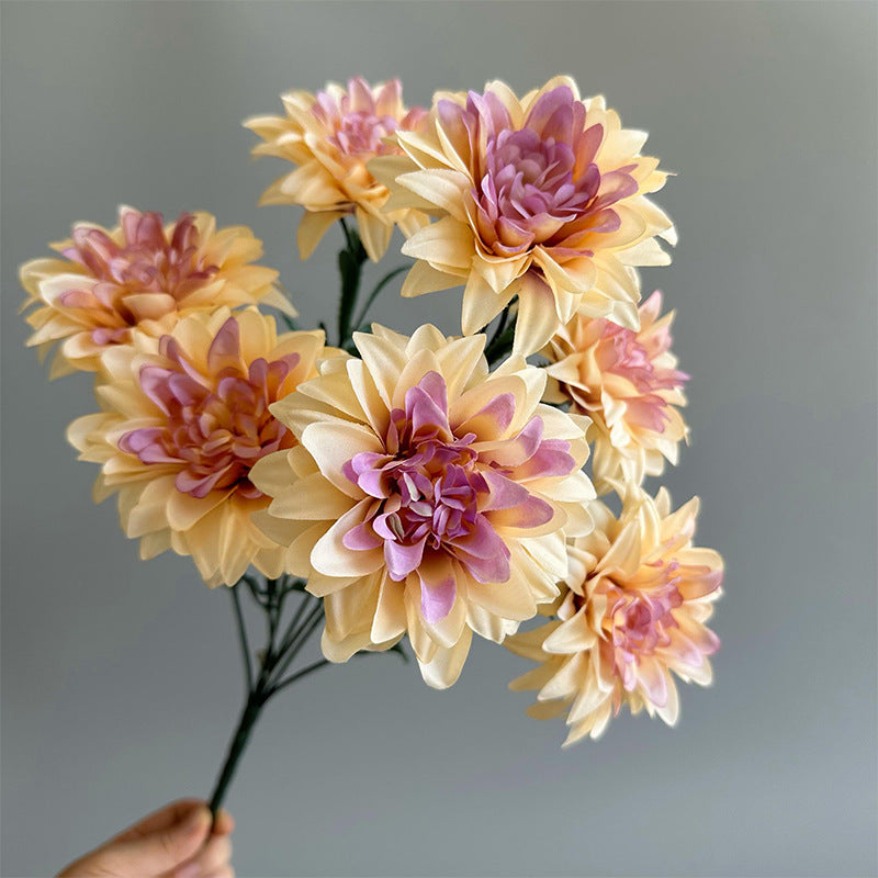 Artificial Dahlia Flower Bouquet – Silk Rose & Peony Arrangement for Desktop & Home Decor