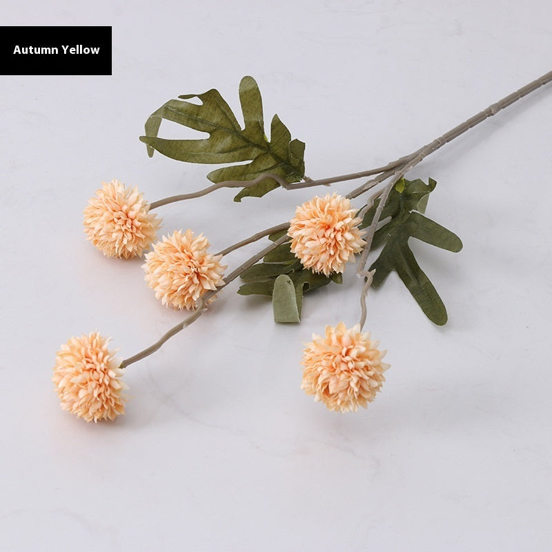 Artificial Autumn Dandelion Flower Branch – Silk Faux Floral Decor for Home & Wedding