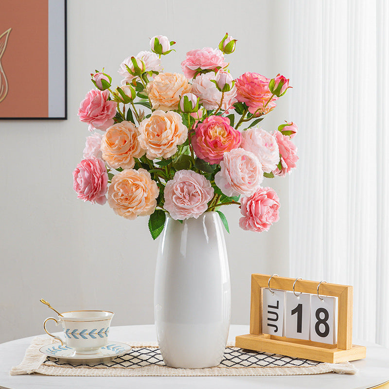 Artificial Dried Flower Bouquet – Silk Faux Floral Arrangement for Living Room Decor