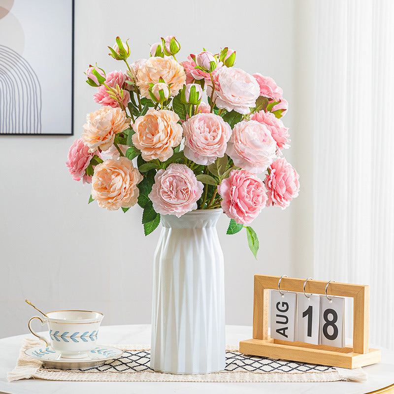 Artificial Dried Flower Bouquet – Silk Faux Floral Arrangement for Living Room Decor