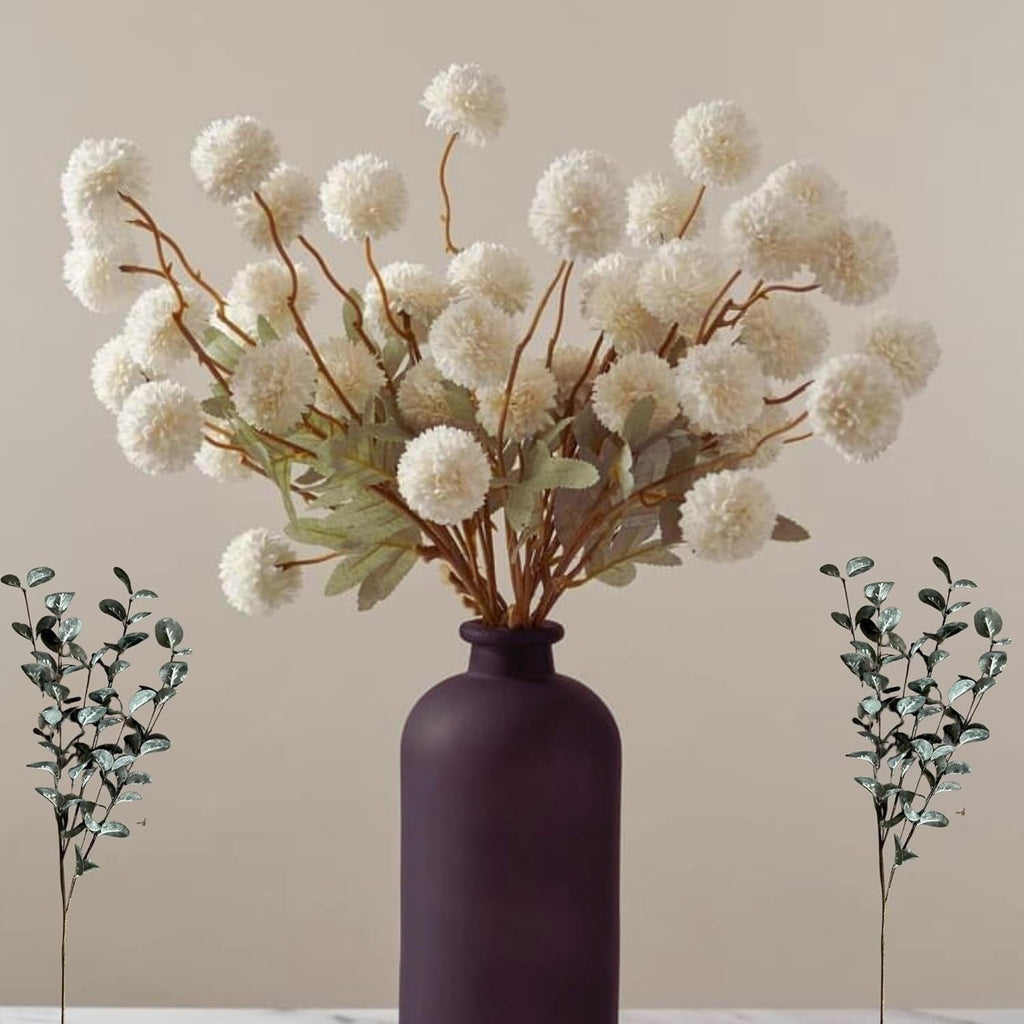 Artificial Autumn Dandelion Flower Branch – Silk Faux Floral Decor for Home & Wedding