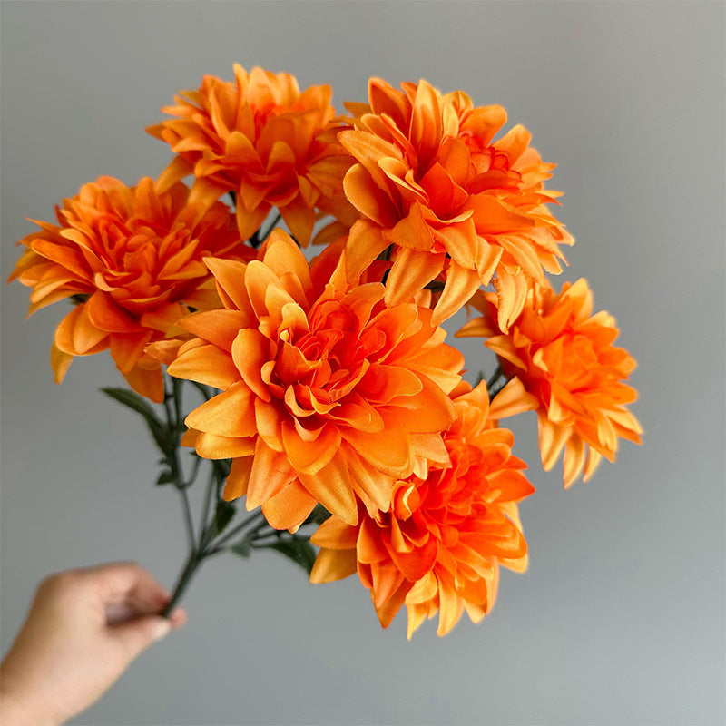 Artificial Dahlia Flower Bouquet – Silk Rose & Peony Arrangement for Desktop & Home Decor