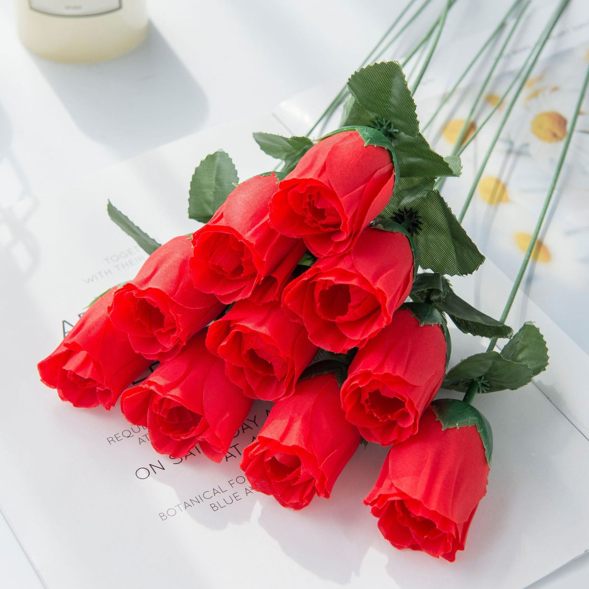 Artificial Silk Rose Flower Stem – Faux Floral Decor for Wedding & Home (36cm)
