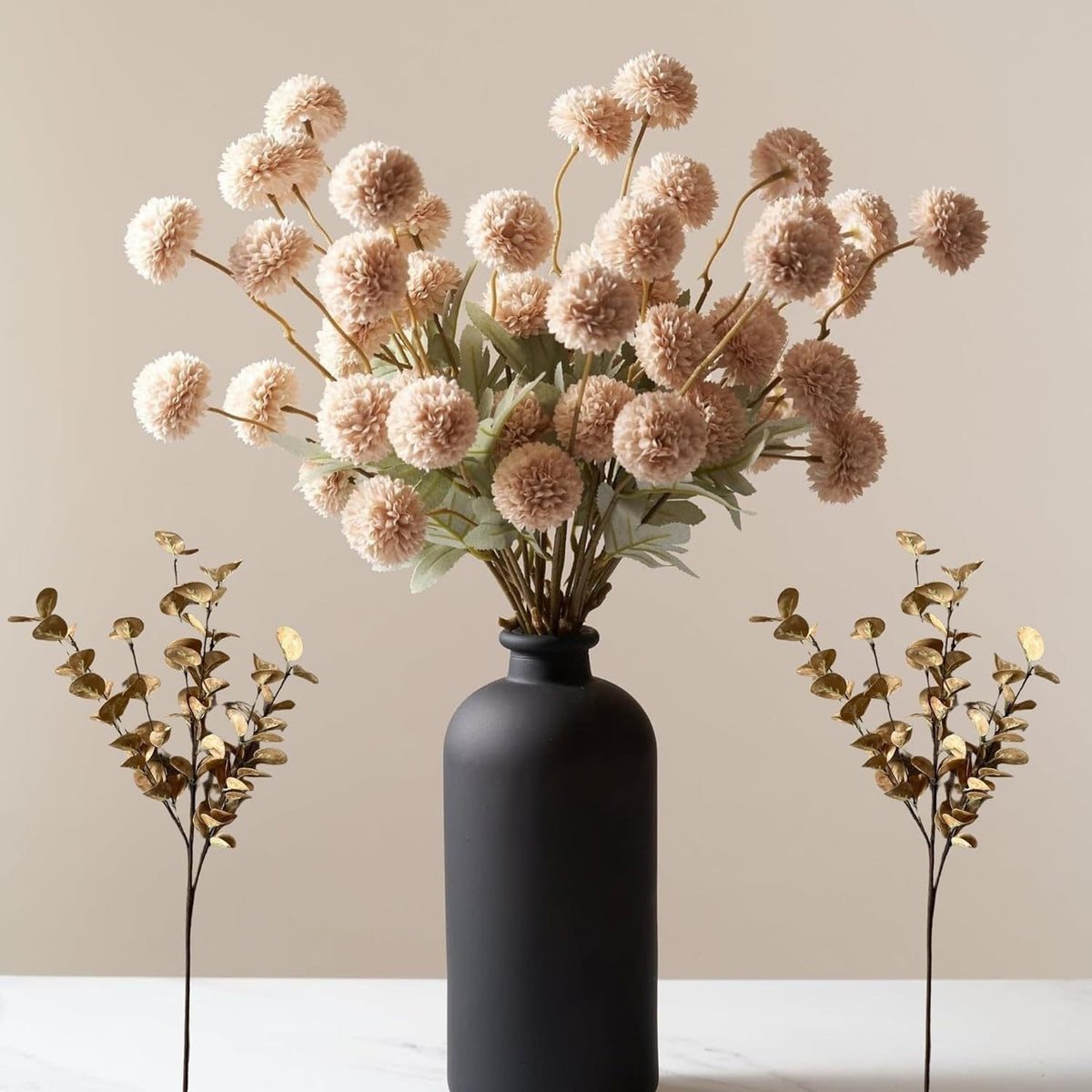 Artificial Autumn Dandelion Flower Branch – Silk Faux Floral Decor for Home & Wedding