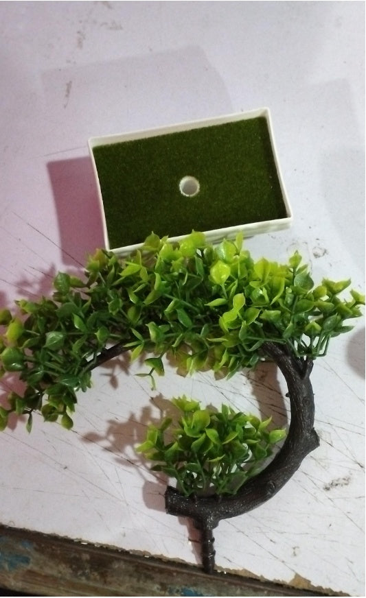 Artificial Plastic Bonsai with Silk Flowers – Decorative Fake Plant for Home & Office Decoration (20cm)