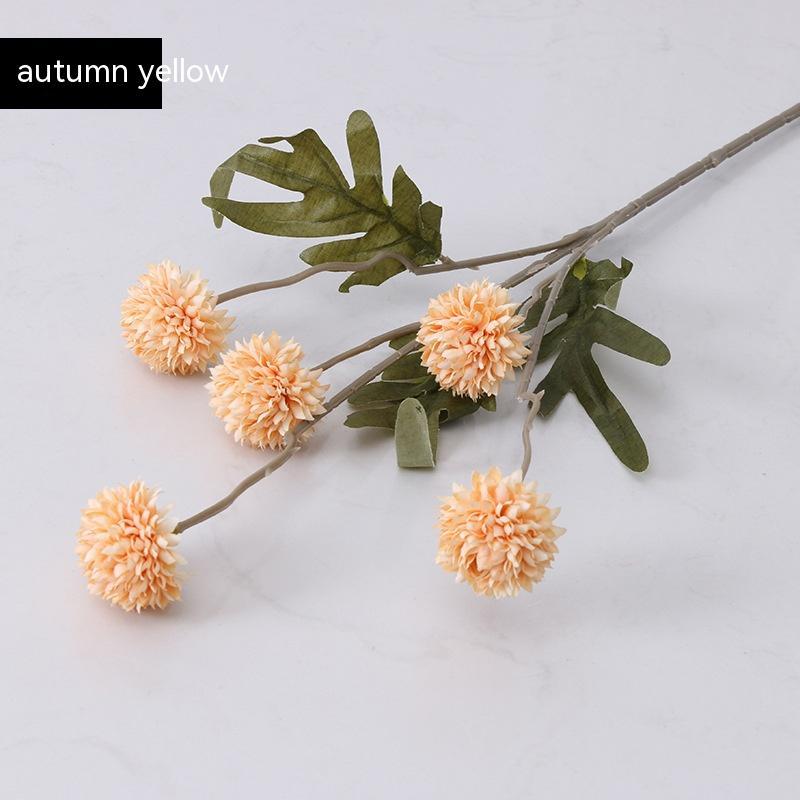 Artificial Dandelion Flower Stem – 5 Head Silk Floral Branch for Home & Wedding Decor (67cm)