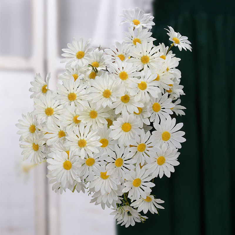 Artificial New York Aster Flower Stem – 5 Head Silk Floral Branch for Home & Wedding Decor