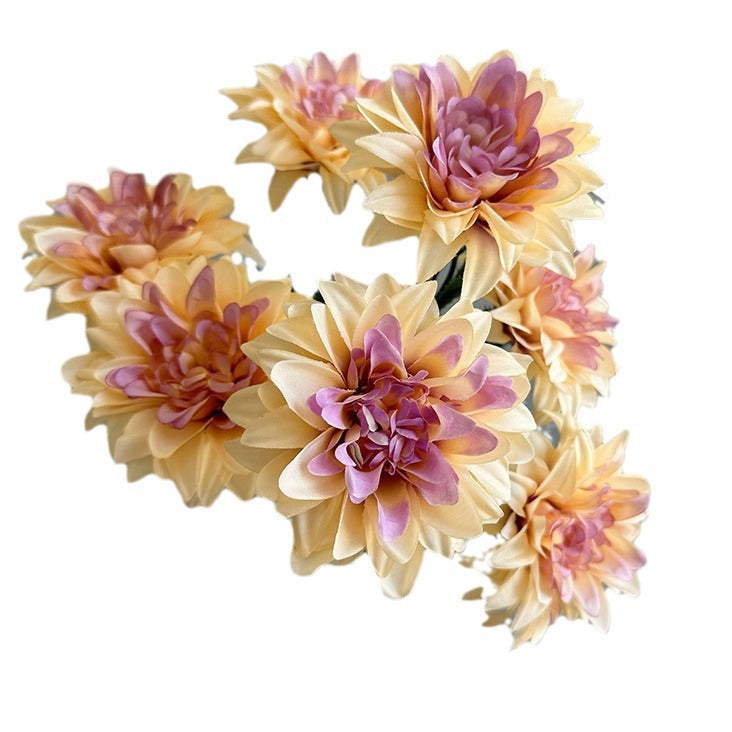 Artificial Dahlia Flower Bouquet – Silk Rose & Peony Arrangement for Desktop & Home Decor