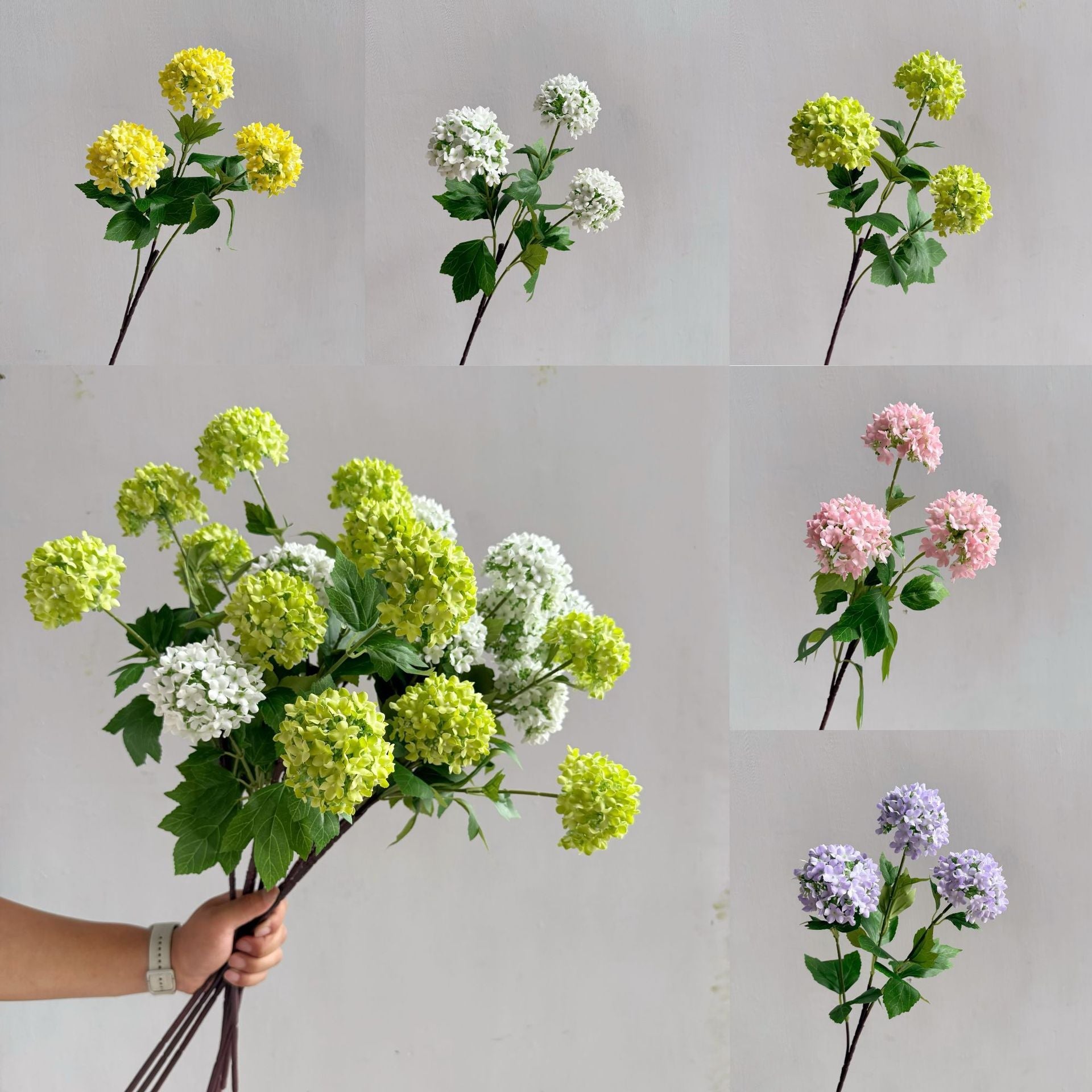 Artificial Hydrangea Snowball Bouquet – Silk Flowers for Home Decor & Photography Props