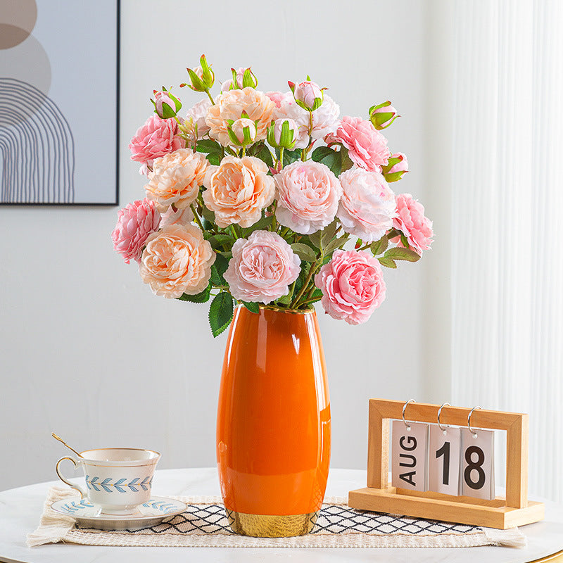 Artificial Dried Flower Bouquet – Silk Faux Floral Arrangement for Living Room Decor