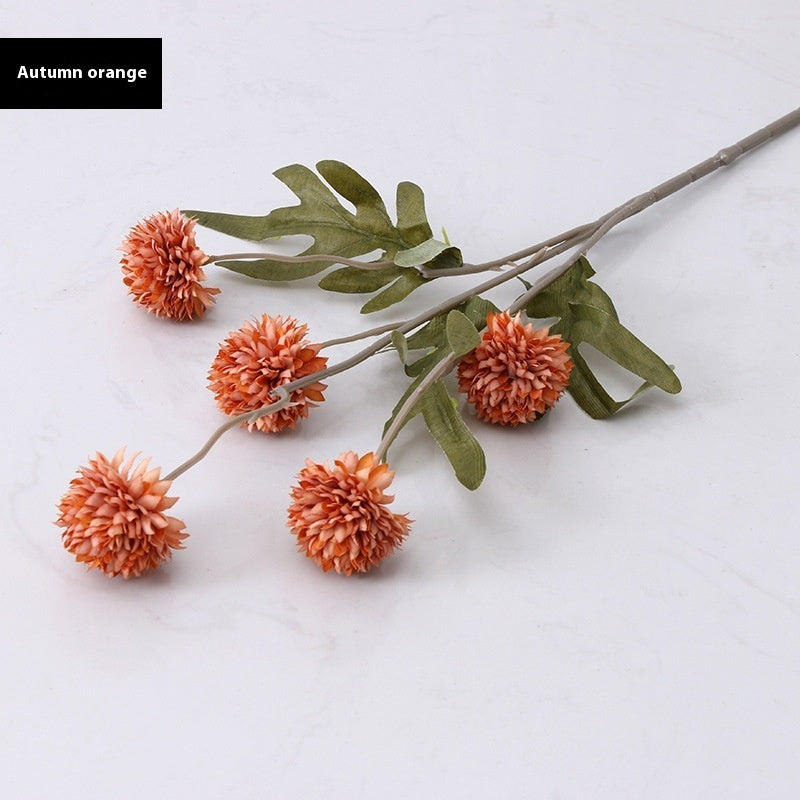 Artificial Autumn Dandelion Flower Branch – Silk Faux Floral Decor for Home & Wedding