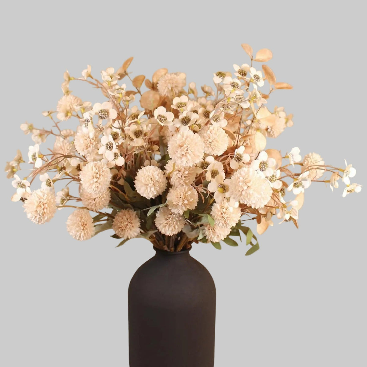 Artificial autumn dandelion flower branch made of silk for home and wedding decoration