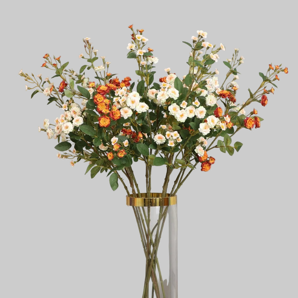 European Style Multi Head Small Rose Artificial Silk Flower for Wedding and Home Decoration
