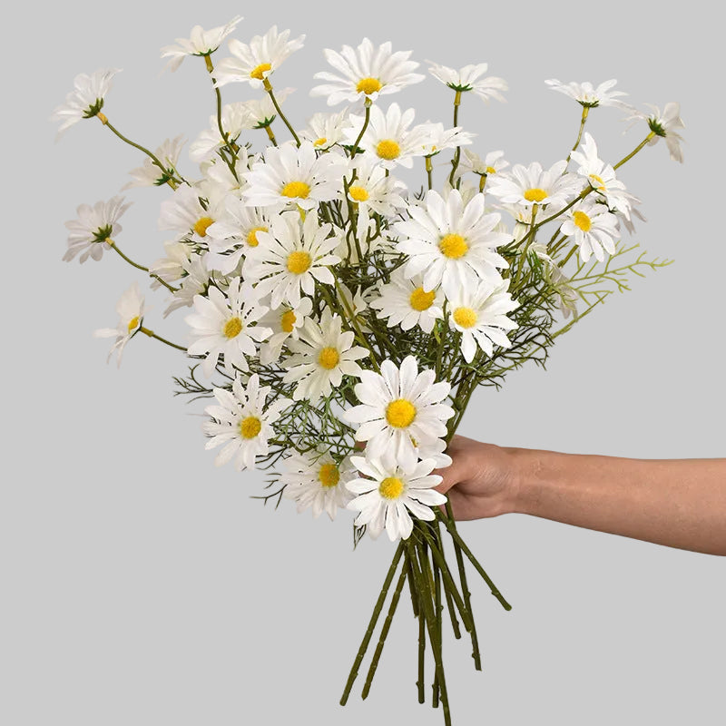 Artificial New York aster flower stem with 5 heads made of silk for home and wedding decoration