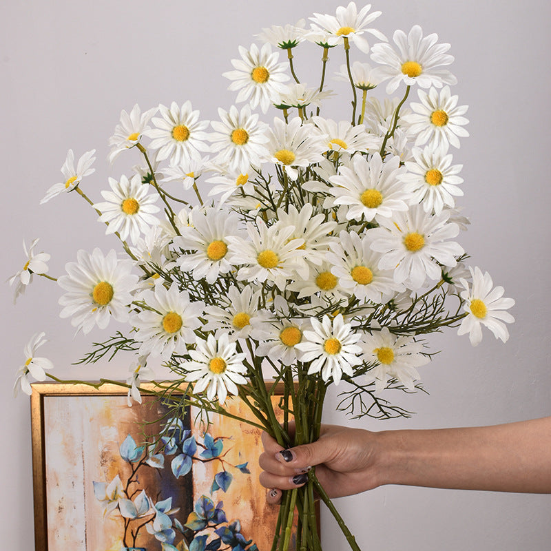 Artificial New York Aster Flower Stem – 5 Head Silk Floral Branch for Home & Wedding Decor
