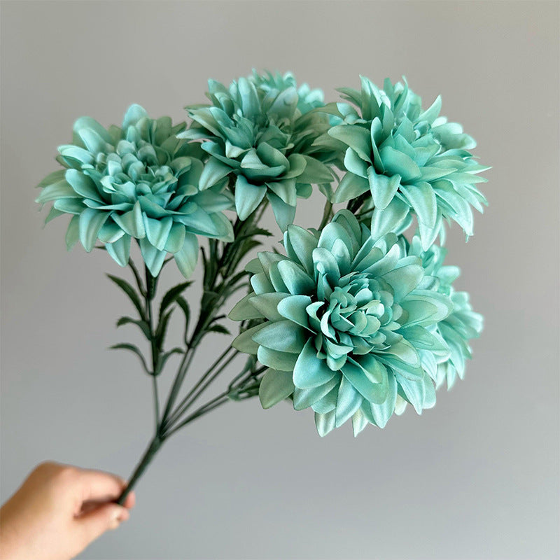 Artificial Dahlia Flower Bouquet – Silk Rose & Peony Arrangement for Desktop & Home Decor