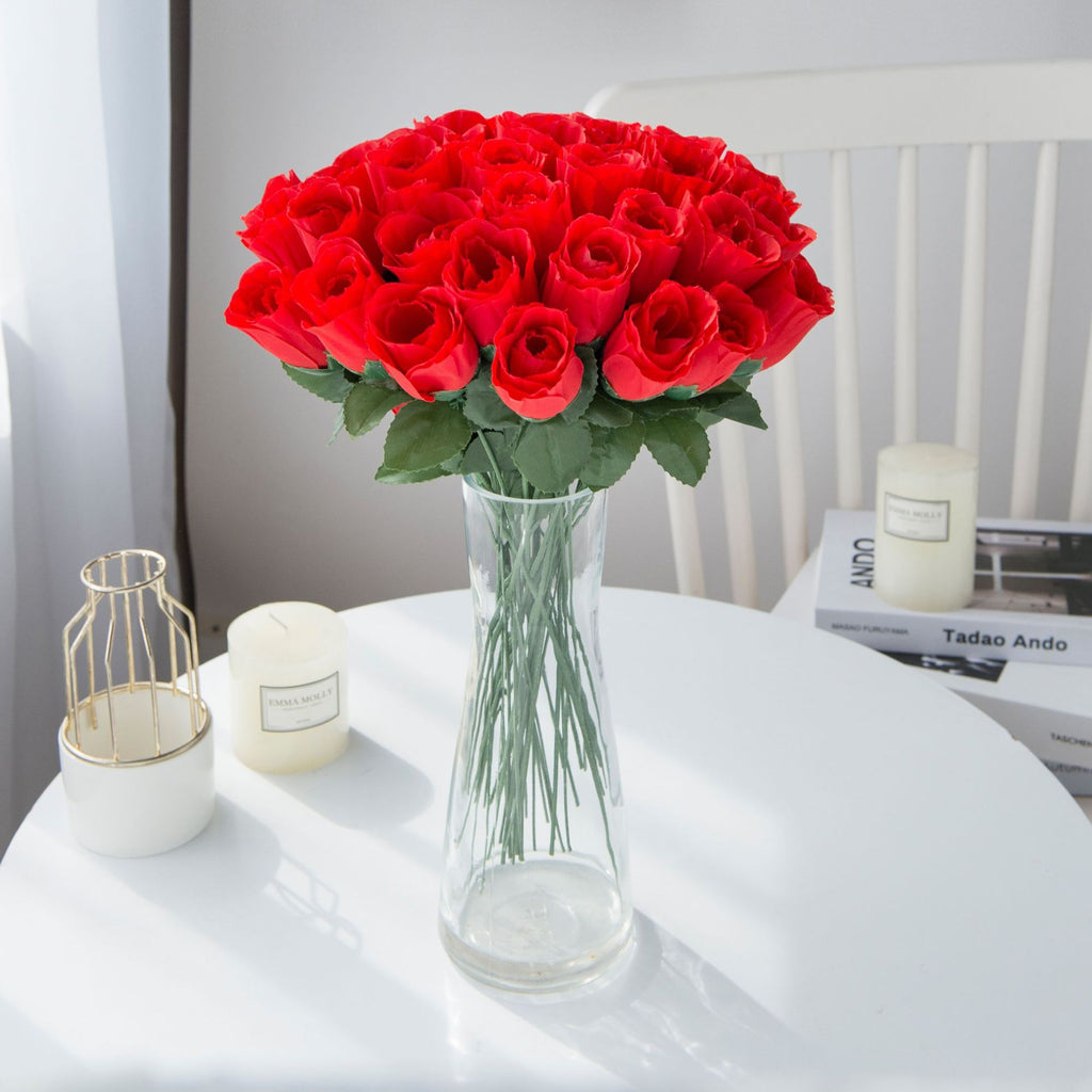 Artificial Silk Rose Flower Stem – Faux Floral Decor for Wedding & Home (36cm)