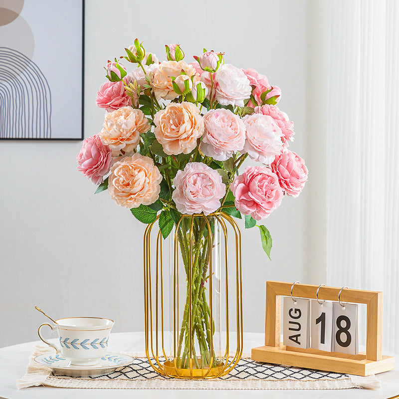 Artificial Dried Flower Bouquet – Silk Faux Floral Arrangement for Living Room Decor