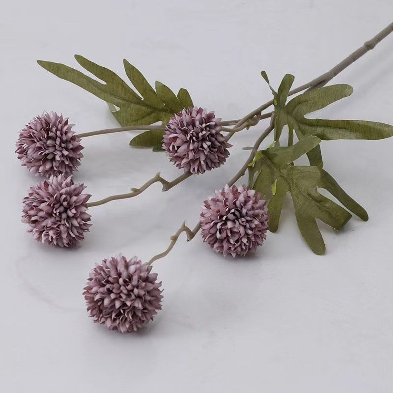 Artificial Dandelion Flower Stem – 5 Head Silk Floral Branch for Home & Wedding Decor (67cm)