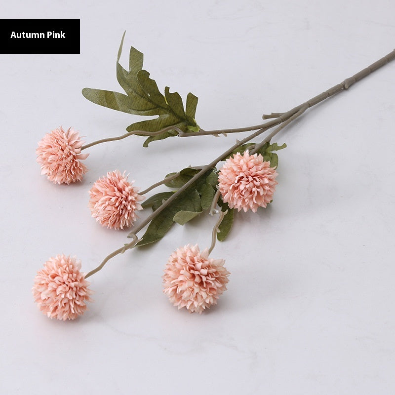 Artificial Autumn Dandelion Flower Branch – Silk Faux Floral Decor for Home & Wedding