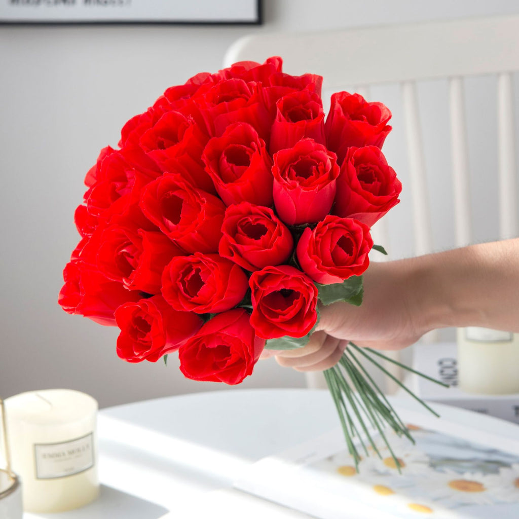 Artificial Silk Rose Flower Stem – Faux Floral Decor for Wedding & Home (36cm)