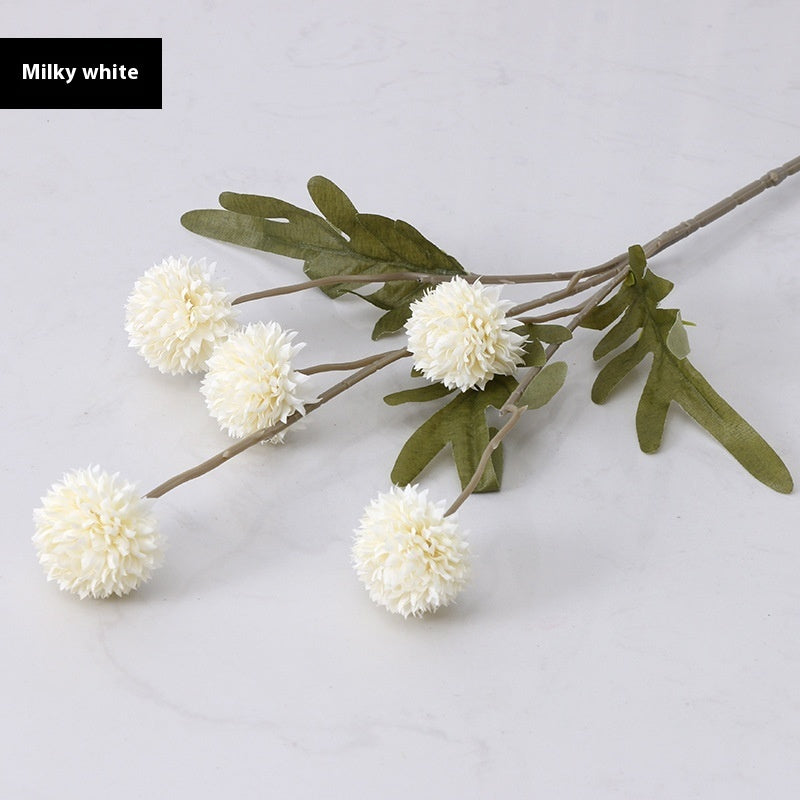 Artificial Autumn Dandelion Flower Branch – Silk Faux Floral Decor for Home & Wedding