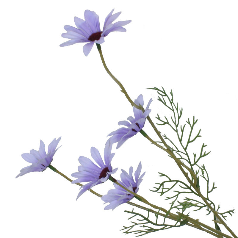 Artificial New York Aster Flower Stem – 5 Head Silk Floral Branch for Home & Wedding Decor
