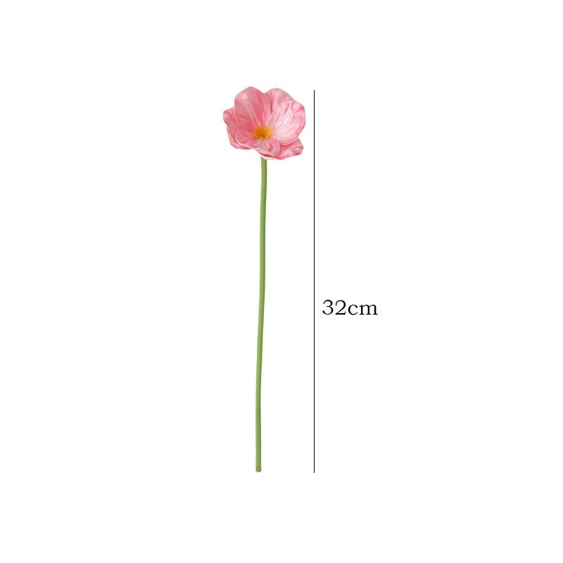 Mini Artificial Poppy Flower Stem – PU Faux Floral for Wedding, Home & Event Decor