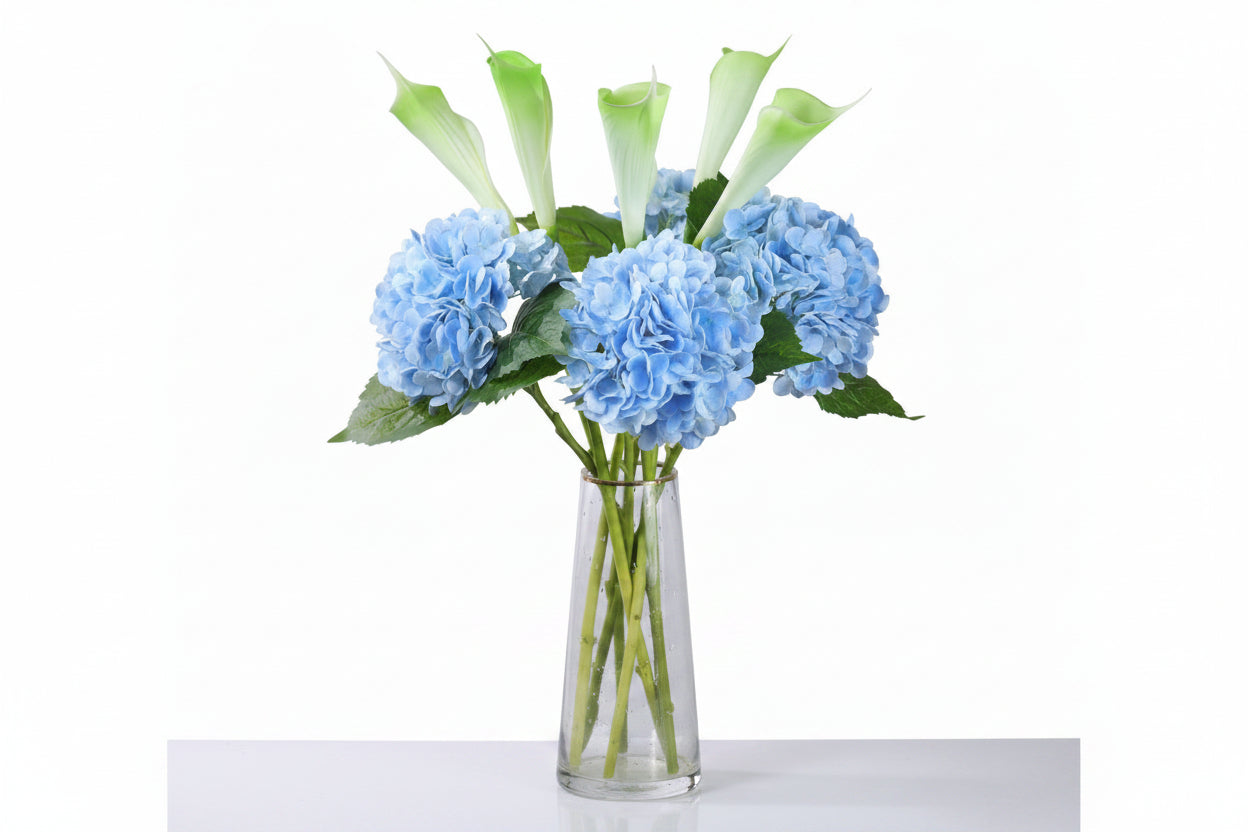 Hydrangea Artificial Silk Flower Bouquet for Living Room and Home Decoration