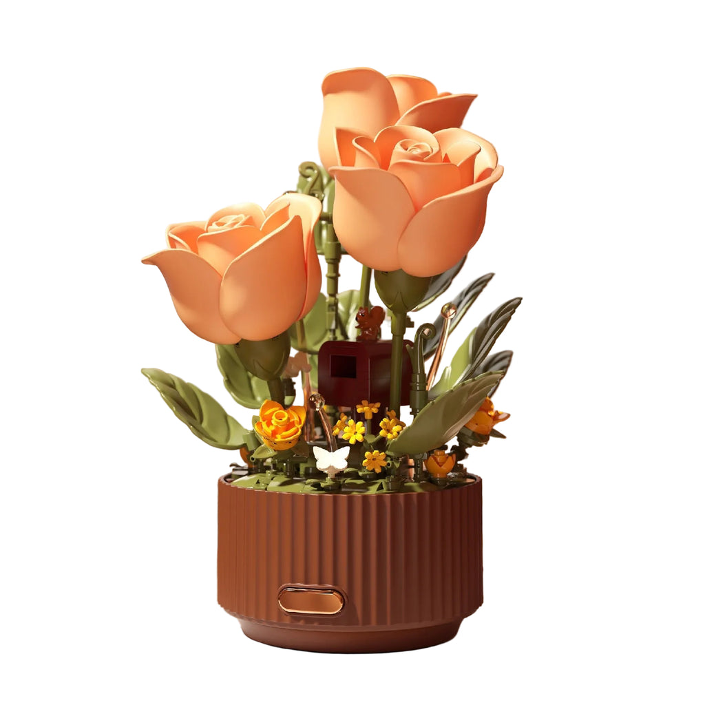 Preserved Flower Building Blocks Motion LED USB Rechargeable Bloom Garden Flower Model Gift